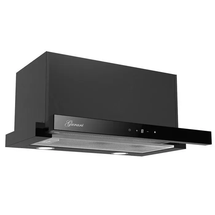 Hotte télescopique 60 cm GURARI 3003C • Hotte aspirante encastrable 1000 m³/h • Verre noir • Touch Control • groupe filtrant intégré