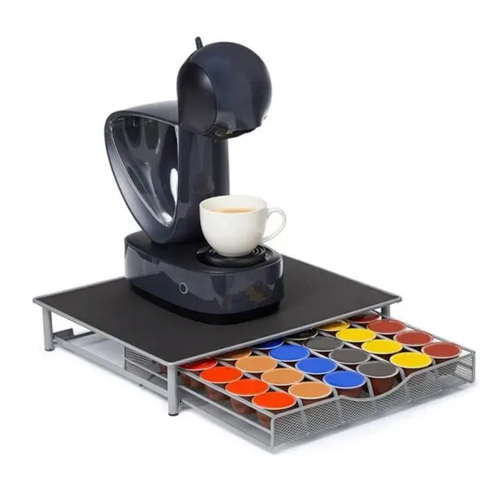HSTURYZ Porte Dosette de Café Support de Capsule Rangement Tiroir pour 36 Coffee Gris