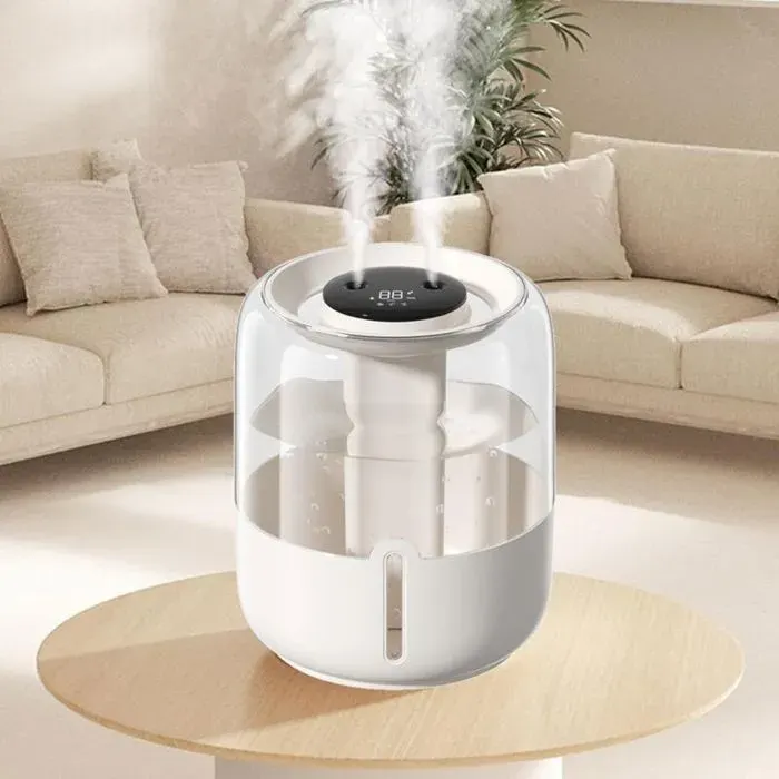 Humidificateur à brume fraîche - PZCC - 68 L - Double buse - 3 niveaux - Veilleuse intégrée