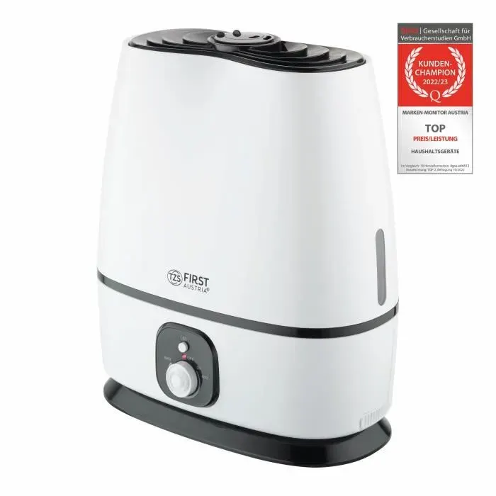 Humidificateur à ultrasons TZS First Austria - 6L - Arrêt automatique - Fonction parfum - Blanc