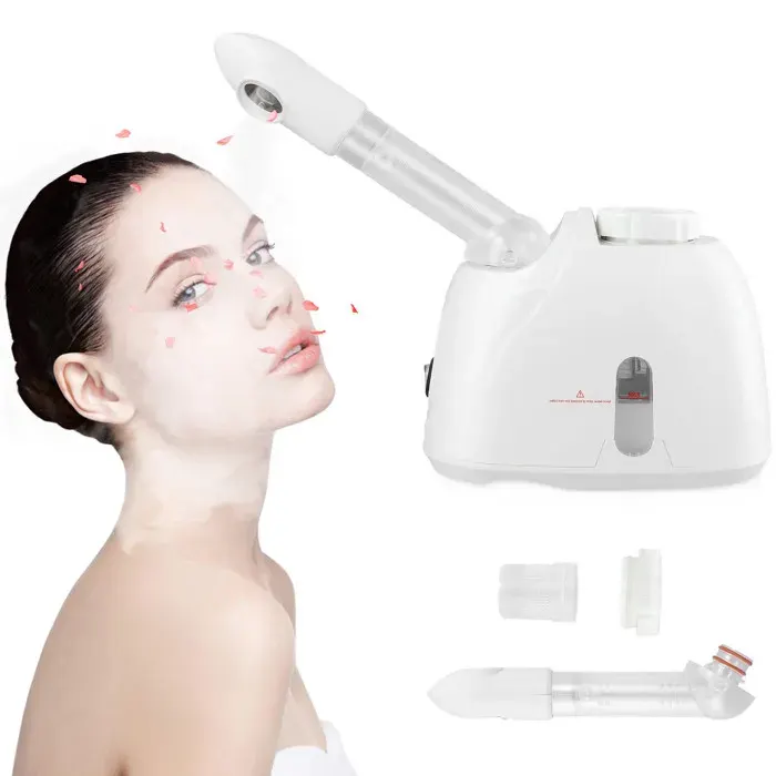 Humidificateur à vapeur chaude pour le visage appareil soin du visage avec bras extensible et buse réglable pour sauna inhalateur
