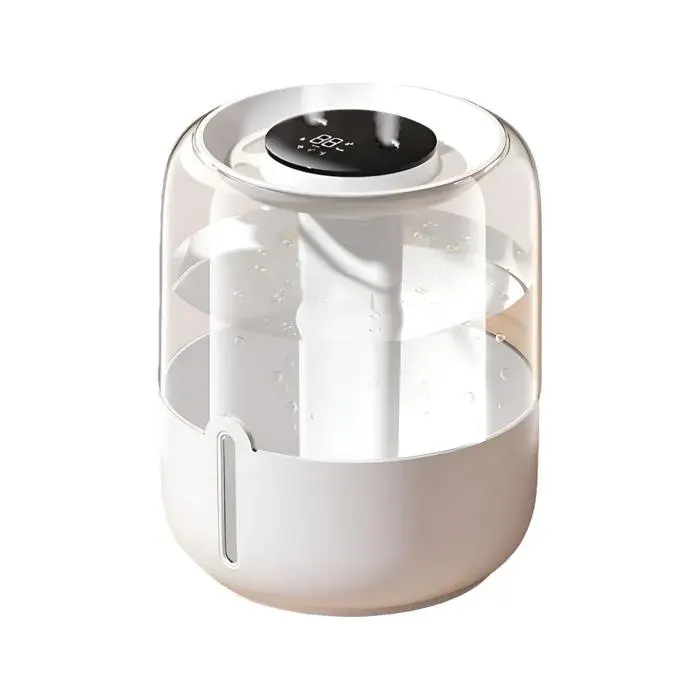 Humidificateur affichage LED USB double buse 3 modes veilleuse douce portable blanc