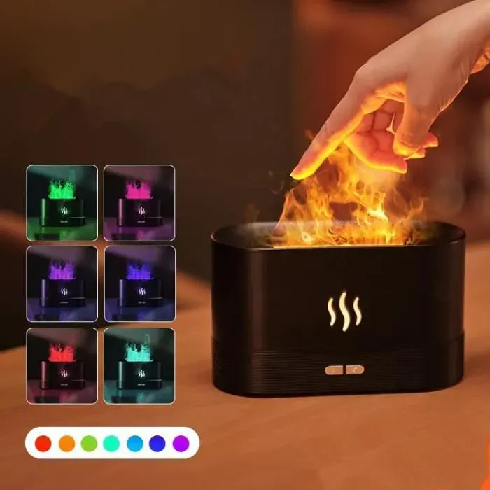 Humidificateur coloré de diffuseur darôme dair de flamme pour la maison le bureau avec la protection darrêt automatique 180ml