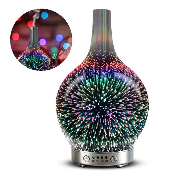 Humidificateur créatif 100 ml - TepidBee - diffuseur darôme en verre 3d coloré led veilleuse diffuseur dhuile essentielle feux d