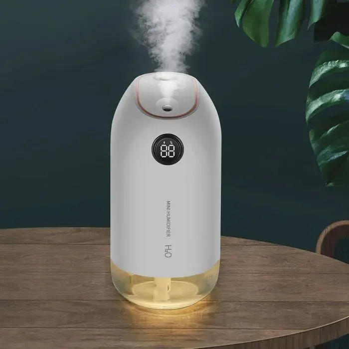 Humidificateur dAir 500ML Maison Diffuseur dHumidificateur à Brume fraîche 23 dB Ultrasonique Silencieux Humidificateur dAir B