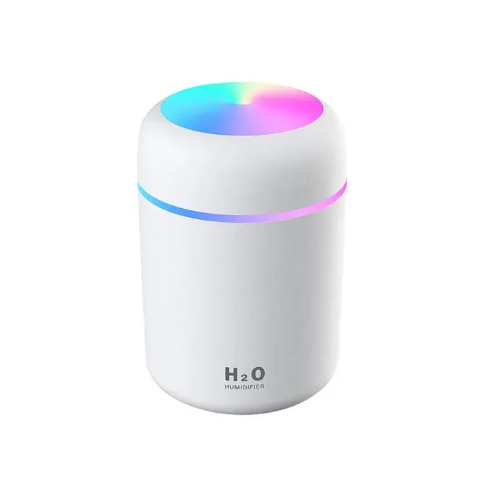 Humidificateur dAir avec 2 Mode Brume Réglable Arrêt automatique et Veilleuse Colorée USB Humidificateur Portable(Blanc)