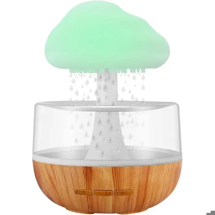 Humidificateur dair avec Lampe Pluie Rain-Cloud humidificateur avec 7 lumières LED de Couleur Dif