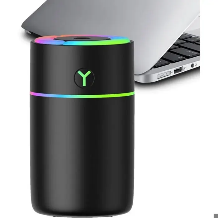 Humidificateur dair portable USB design gourde idéal voiture/bureau noir