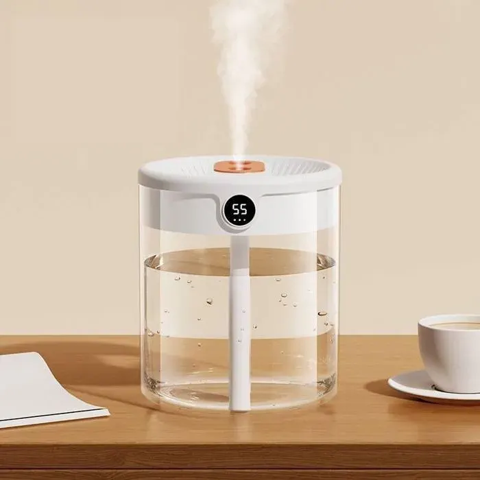Humidificateur dair - PZCC - Brume froide - Capacité 2 l - Durée 20 heures - Ultra silencieux - Lumière nocturne