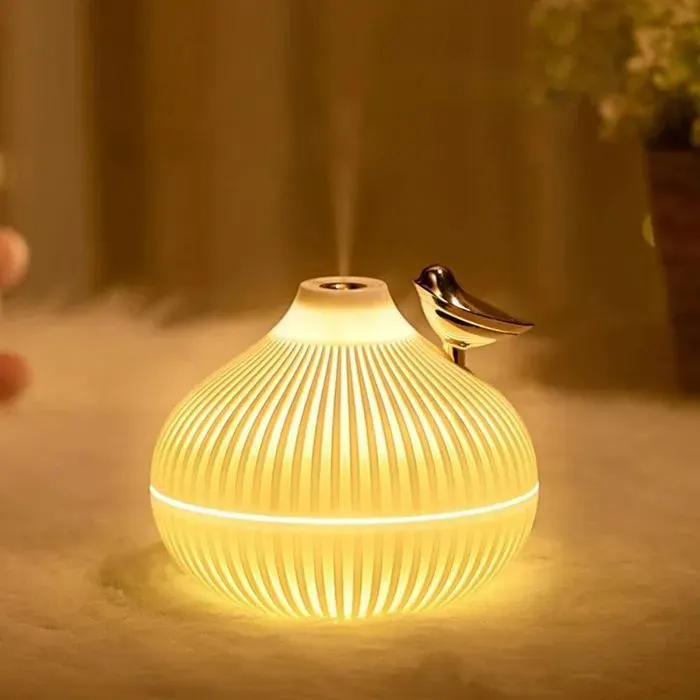 Humidificateur dAir USB Mini Silencieux avec Lumière LED 3 Couleurs Diffuseur Brume pour Chambre Bureau et Pièce