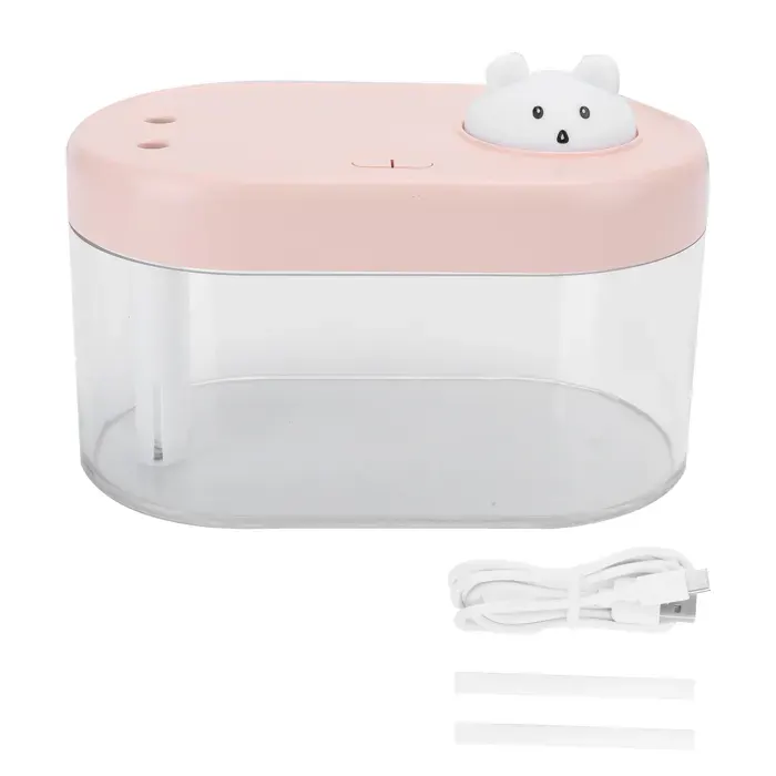 Humidificateur de Bureau 1L Double Brumisation Silencieux avec Veilleuse dAmbiance Rose pour Maison Bureau et Chambre