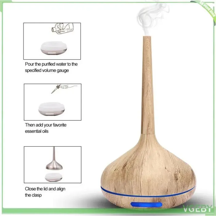 Humidificateur / diffuseur daromathérapie - FAFEICY - Mini portable - 120 ml - 7 couleurs LED - USB rechargeable