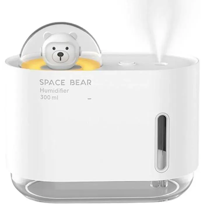 Humidificateur et Purificateur dair en un - Humidificateur à brouillard froid de 300 ml super silencieux Blanc