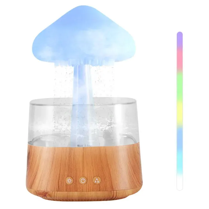 Humidificateur Nuage de Pluie 7 Couleurs LEDDiffuseur dhuiles Essentielles de Chevet de Chambre à Coucher