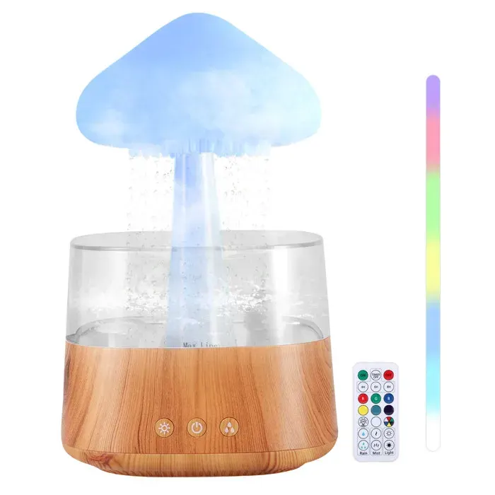 Humidificateur Rain Cloud avec Télécommande Humidificateur Diffuseur darômes Diffuseur dhuile de Veilleuse 7 Couleurs