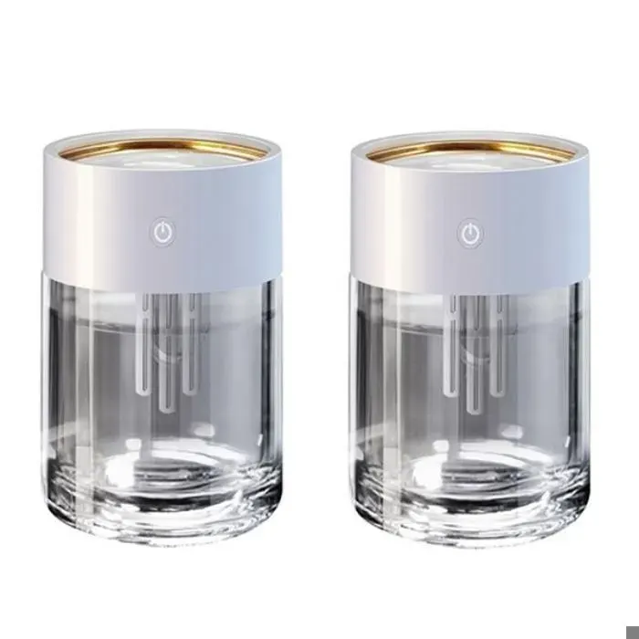 Humidificateur Transparent de Grande Capacité de 2 L USB Silencieux avec Lampe LED Diffuseur DHuiles Essentielles Ultrasoniques