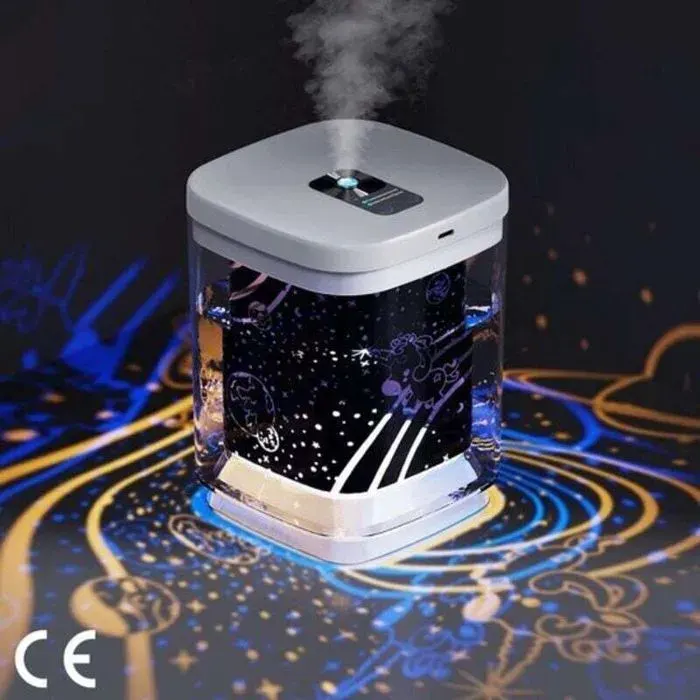 Humidificateur ultra-silencieux - PZCC - 1000 ml - Veilleuse LED - Deux modes de brumisation - Arrêt automatique