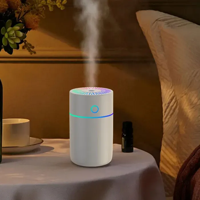 Humidificateur USB 250 ml – Brume froide auto-stop – Lumières colorées – Bureau voiture