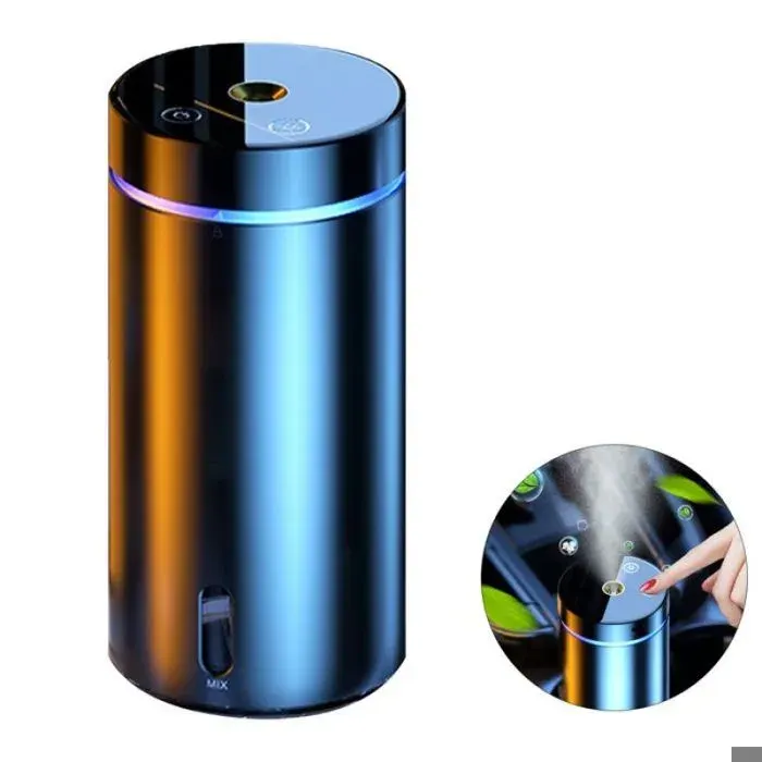 Humidificateur Voiture 300ml Grande Capacité 3 Niveaux Humidification 200mAh Batterie - ATELIX - Intégrée Purificateur Air Noir