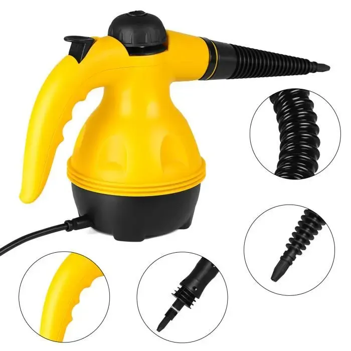 HUOLE-Nettoyeur à vapeur ABS Nettoyeur Vapeur Portable Polyvalent Jaune - pour nettoyer les sols les ventilateurs les canapés