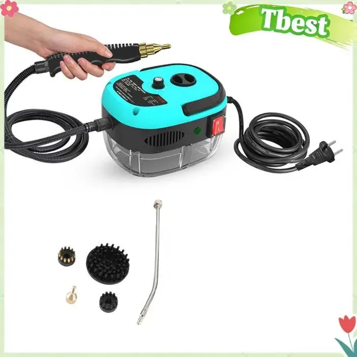 HURRISE Nettoyeur de vapeur 1500W portable portable Clain de vapeur à haute electromenager multifonction Bouche Lac Bleu BL-EU