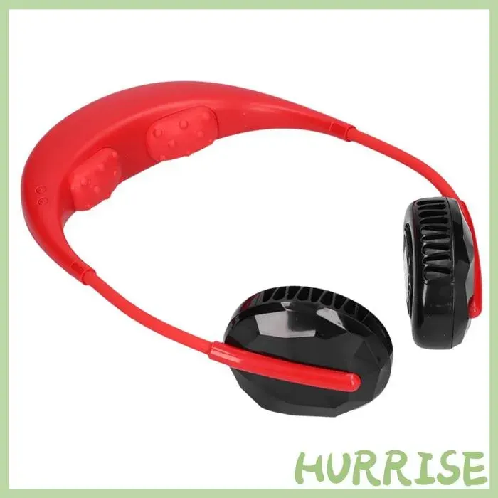 HURRISE ventilateur de cou rechargeable Ventilateur de cou suspendu Portable multifonction electromenager Rouge 6cm/236 pouces