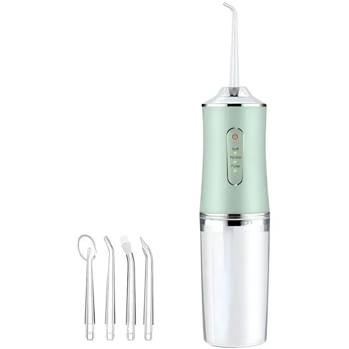 HYDROPULSEUR capacité de 220 ml nettoyage précis contrôle flexible conception ergonomique portable vert