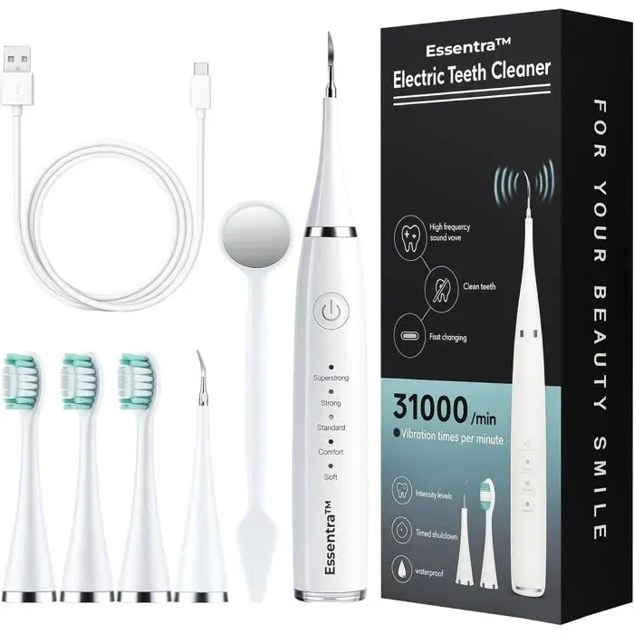 Hydropulseur et brosse dents électrique pour adultesirrigateur buccal et brosse à dents sonique 2 en 1kit nettoyage buccalnoir