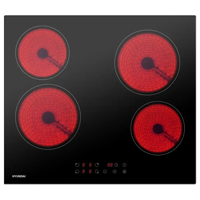 Hyundai - Plaque vitrocéramique 4 foyers Table de cuisson 6000W 9 puissances - touche tactile