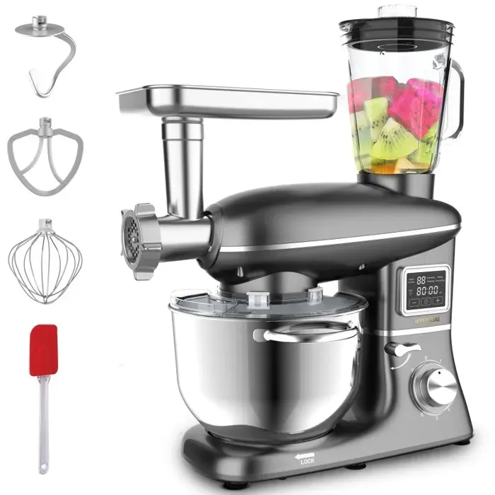 Hyundai - Robot pâtissier 1500W 6.2L 6 vitesses blender hachoir et spatule