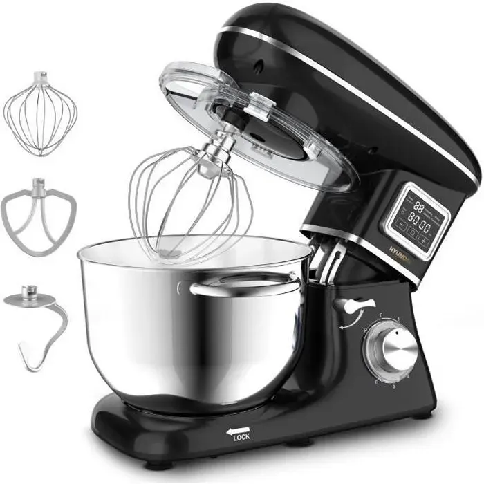 HYUNDAI Robot pâtissier multifonction 1400W bol 5.5L 6 vitesses temps programmable