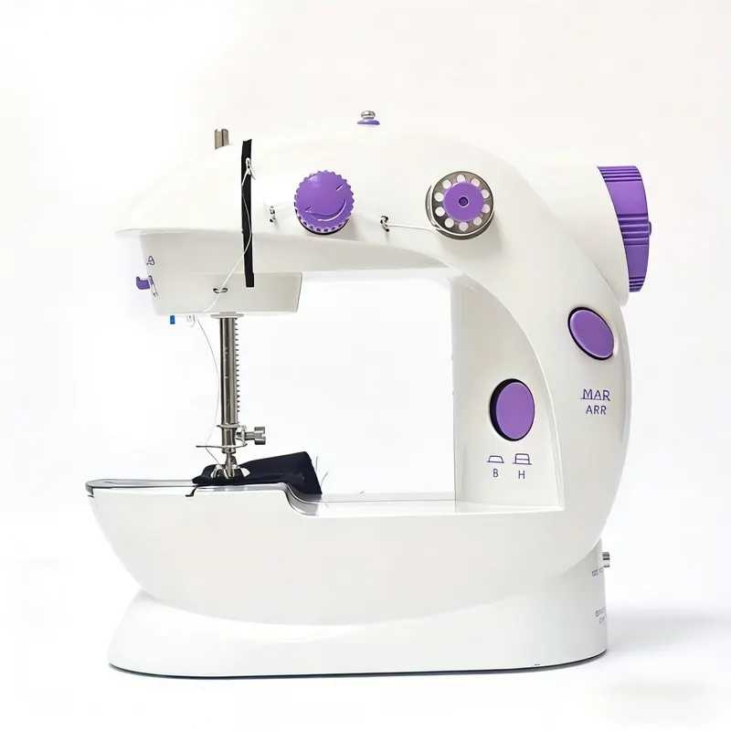 IAGREEA - Machine à Coudre Électrique Portable - Mécanique avec Pédale - Alimentation Secteur 6V ou 4 Piles AA - Idéale pour Couture