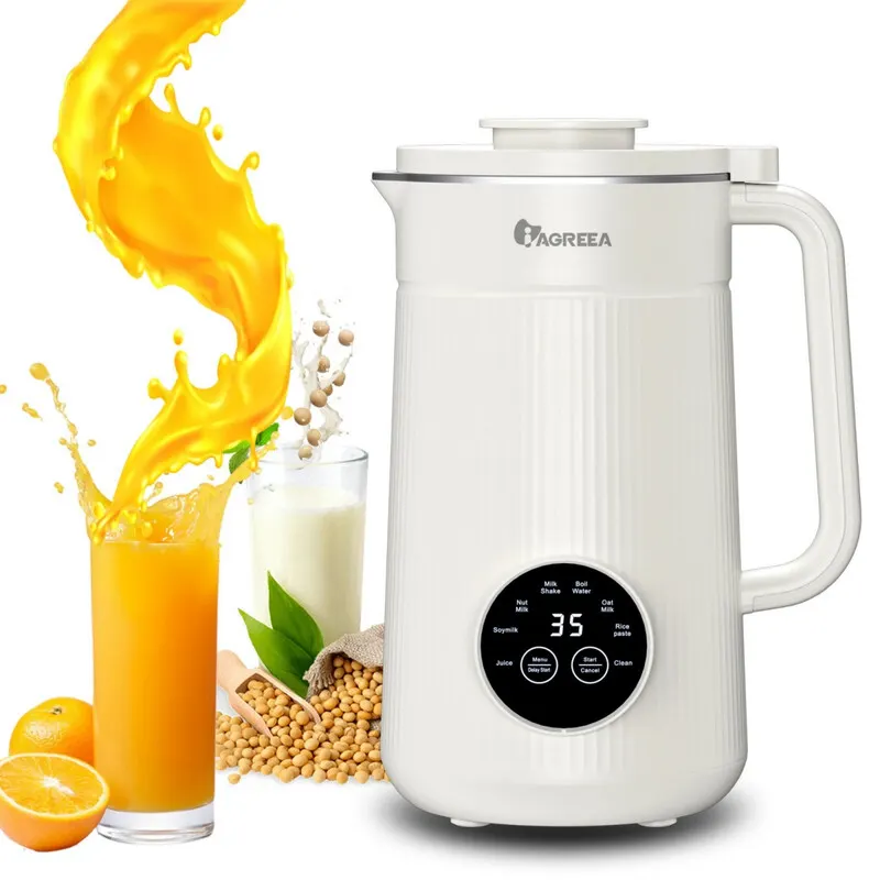 IAGREEA Machine à Lait Végétal 8-en-1 Autonettoyante, Blender pour Boissons d'Avoine, Soja, Fonction Maintien au Chaud 2H, Sans BPA, Blanc