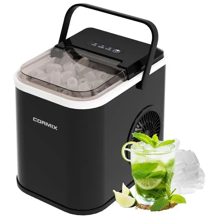 Ice Maker 120W Ice Maker Small 8 Ice Cubes in 6 Minutes 12kg24h Ice Maker with Infrared Sensor Self-Cleaning for Kitchen Off