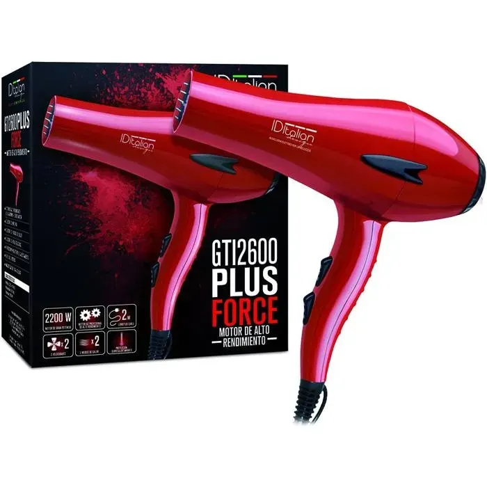 ID Italian Design - Sèche Cheveux Professionnel GTI 2600 Force Plus - Puissance 2200W - Moteur AC Haute Performance - 2 Vitesses