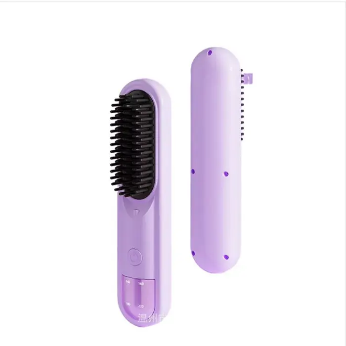 INF Brosse Lissante Ionique Sans Fil - Lissage & Boucles Anti-Brûlure Rechargeable Violet