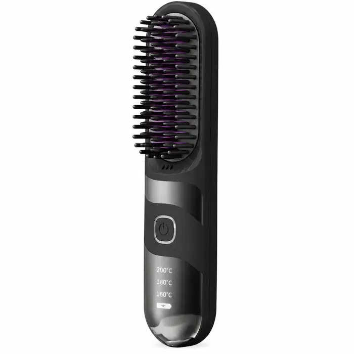 INF Brosse Lissante Sans Fil - Portable et Rechargeable avec Température Réglable pour Tous Types de Cheveux Le noir