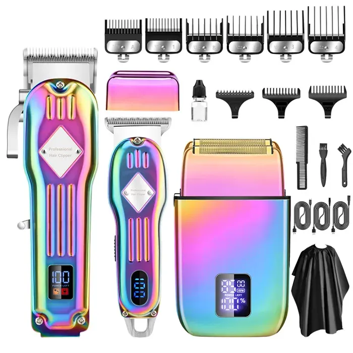 INF Ensemble tondeuse à cheveux et tondeuse à barbe professionnelle Multicolore