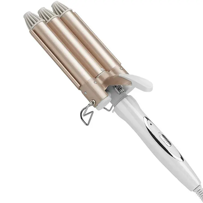 INF Fer à friser à trois tiges Chauffage facile et rapide Blanc/Or 22 mm