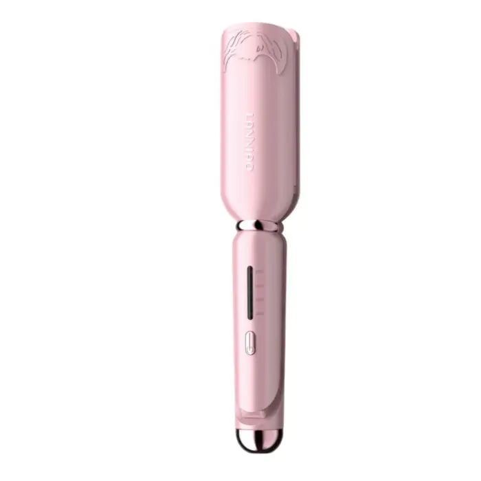 INF Fer à Friser Ondes Larges LONNIGO - Chauffage Rapide Ondulation dEau Coiffure Facile et Tendance Rose