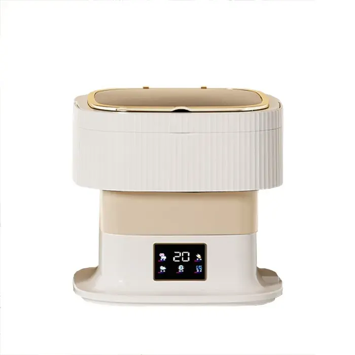 INF Mini Machine à Laver Pliante 60W - Lave-Linge Portable Compact 10.5L avec Panneau de Commande Tactile Kaki