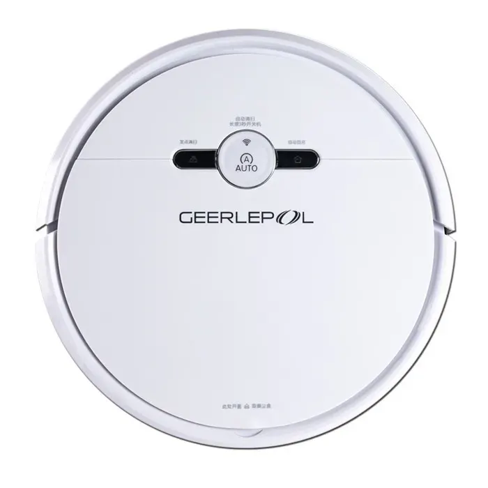 INF Robot Aspirateur 3-en-1 GEERLEPOL: Nettoyage Automatique Aspiration et Lavage pour un Intérieur Impeccable Blanc