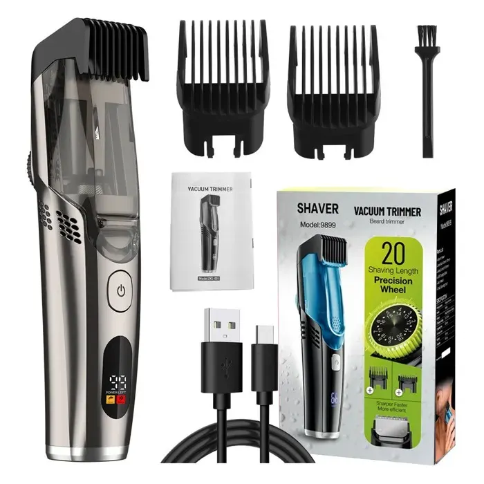 INF Tondeuse à Cheveux Aspirante avec Écran LCD Tondeuse Électrique Rechargeable ZK-9899 Précision & Propreté Bronze