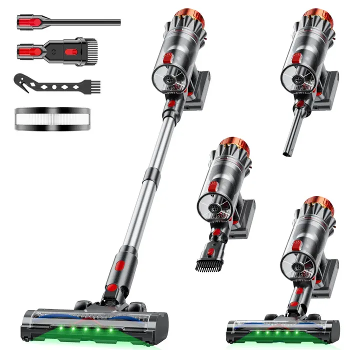 INLONG ZV12 Aspirateur Balai Sans Fil Autonomie 80Min80KPa-650W180AWÉcran LEDBatt.AmovibleAnti-Emmêlement Tapis&Sols Durs