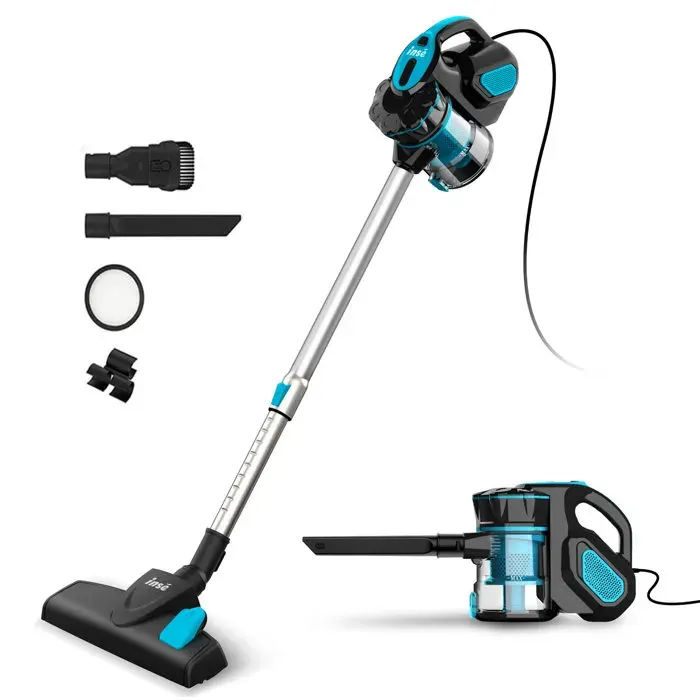 INSE Aspirateur Filaire I5 600W 18KPa Bleu Balai et Main pour Poils dAnimaux et Sols Durs