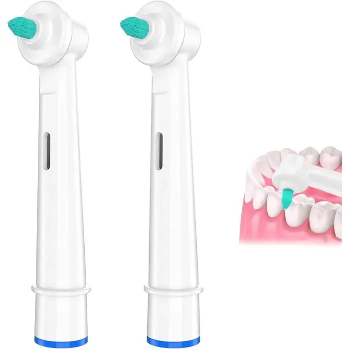 Interdental Lot De 2 Têtes De Brosse À Dents De Rechange Pour Brosse À Dents Électrique Braun Oral-B En Microfibre Haute Den[YB82]
