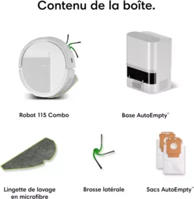 Irobot - Robot Aspirateur Laveur Roomba Combo 115 + Auto Empty — vue 9