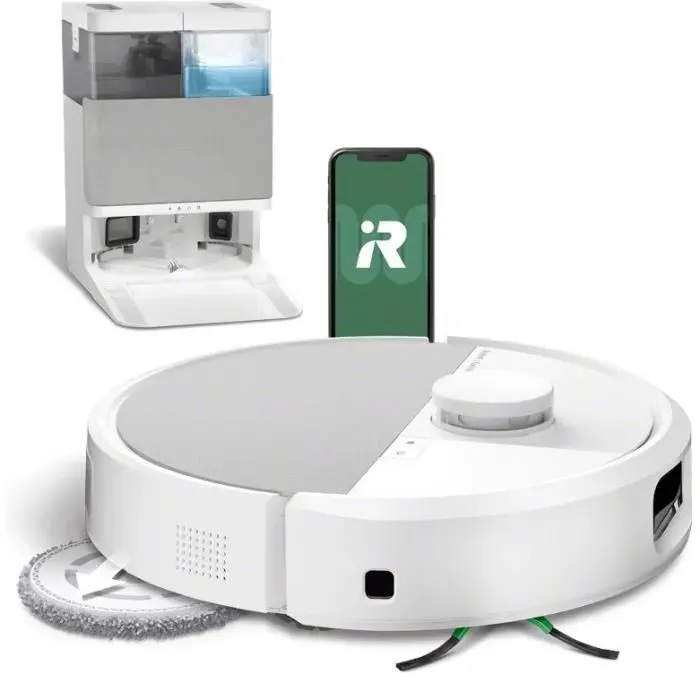 iRobot Roomba Plus 505 Combo + AutoWash - Base Multifonction - Lavage et séchage à lair Chaud des lingettes - PrecisionVision IA
