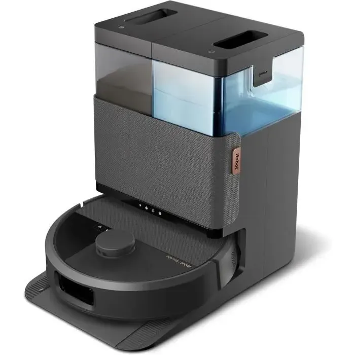 iRobot Roomba Plus 505 Noir - Base Multifonction - Lavage et séchage à lair Chaud des lingettes - PrecisionVision IA