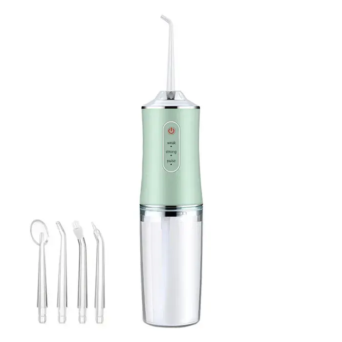 Irrigateur Oral Portable USB Rechargeable Réservoir 220ml Nettoyeur de Dents Intelligent (Vert)